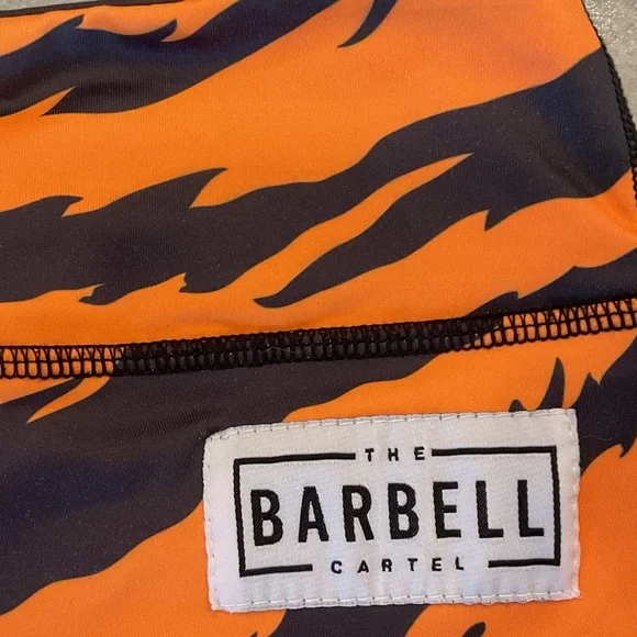 Women's Orange Tiger Stripe Athletic Shorts - Picture 3 of 6